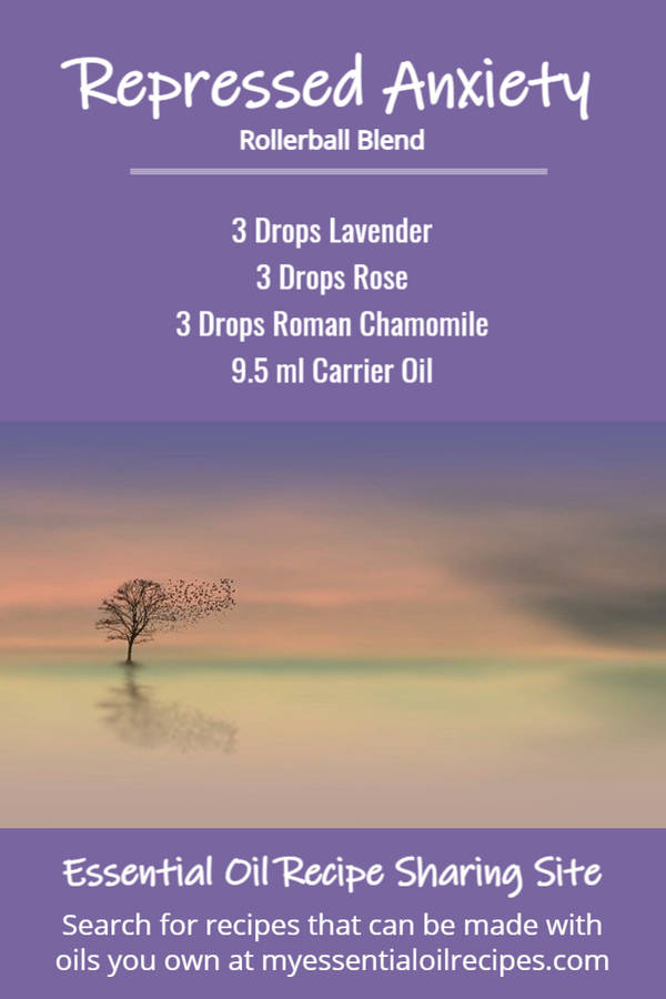 Infographic - Recipe for Repressed Anxiety Rollerball with Lavender, Rose and Roman Chamomile